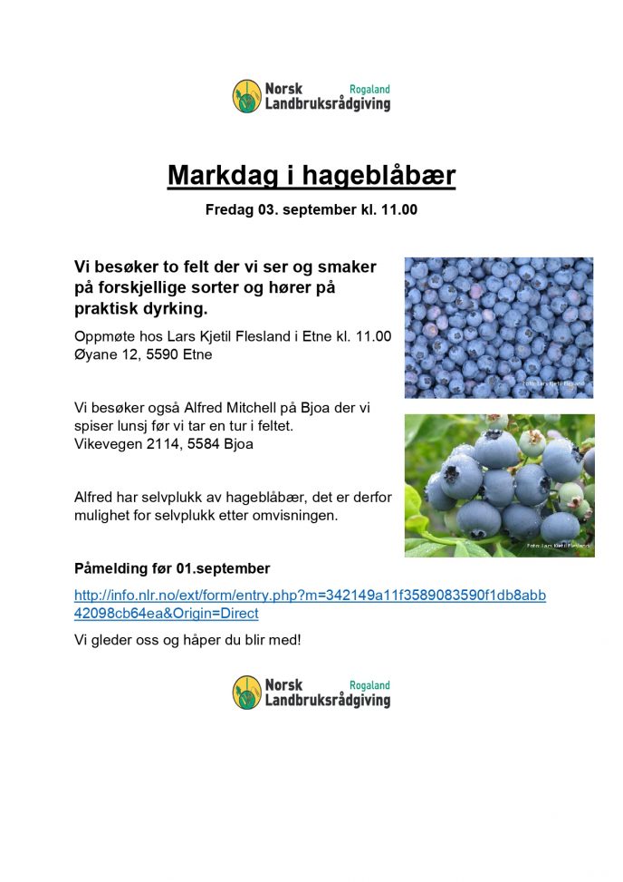 Invitasjon Markdag i hageblabaer